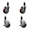 Service Caster 3.5'' SS Maroon Poly Wheel Swivel 1-1/4'' Expanding Stem Caster Set 2 Brakes, 4PK SCC-SSEX20S3514-PPUB-MRN-2-TLB-2-114 - alternate 1